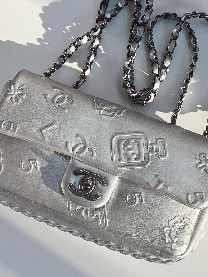 Chanel White Caviar Classic Maxi Double Flap | Lola Saratoga