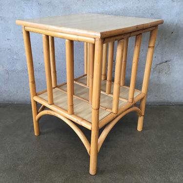 1950's Rattan Blonde Formica Top End Table