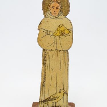 Antique English Wooden Stand Up, Saint Thomas of Canterbury,  Thomas Becket Religious Santos, St Marys Church, Exeter 