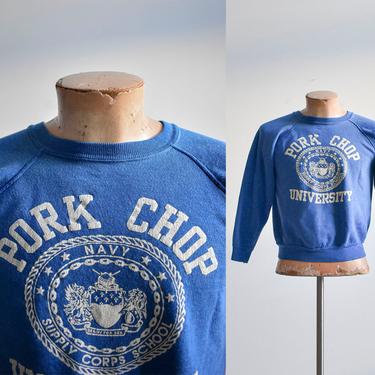 Vintage Pork Chop University Naval Raglan 