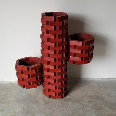 80's Postmodern Art Handmade " Cactus" Shape Floor Sculpture 
