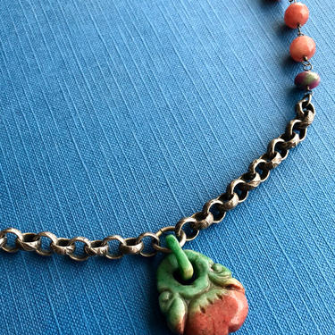 Empress of the Back Garden [tourmaline, jade, ruby zoisite, vintage chain, sterling silver] 