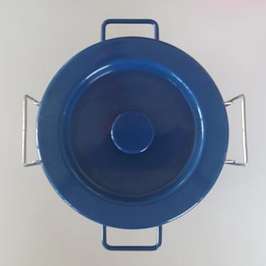 Vintage Michael Lax for Copco Blue Enamel Frite Pan Steamer/Fryer Made in Switzerland 