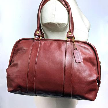 MINT! Coach Vintage Cinched Doctor Bag Soft Satchel Burgundy Leather, Trading Traveler