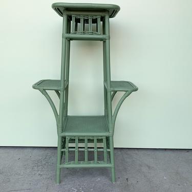 Sweet Green Rattan Plant Stand