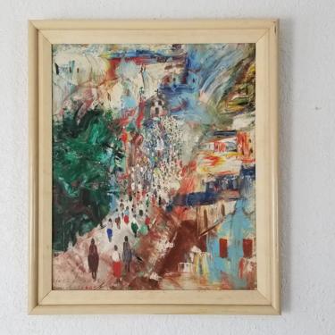 1962 Jose Barbosa Figurative Expressionist Abstract Painting. 