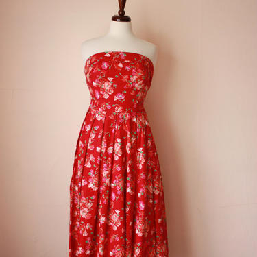 80s 90s Laura Ashley Strapless Dress Garden Party | No Surrender Vintage -  Atlanta, GA | ATTIC