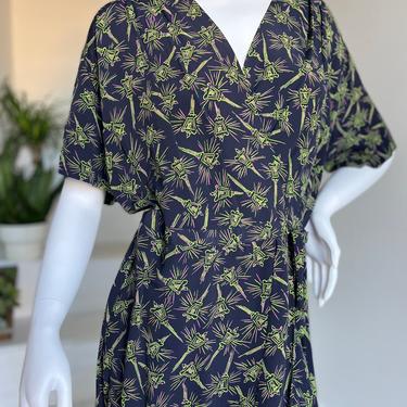 Fantastic 1940s Rayon Novelty Print by Fabre Soeurs 40 Bust Vintage MINTY 