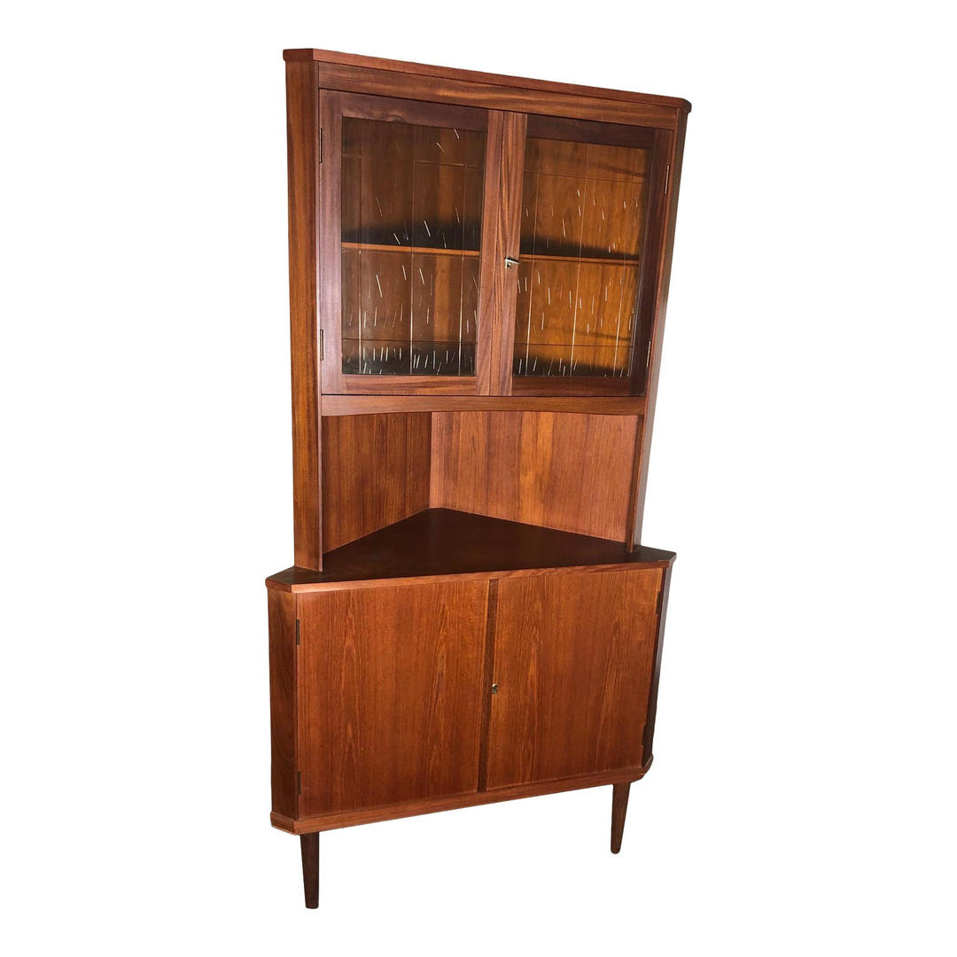 Mid Century Danish Modern Teak Corner Cabinet | RetroPassion21 ...