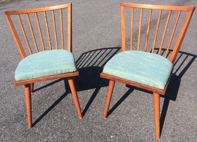 Mid Century Leslie Diamond For Conant Ball Maple Dining Chairs