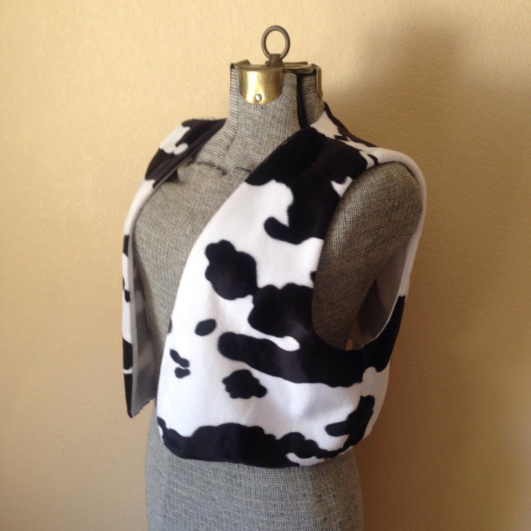 Vintage 90s 00s Cow Print Vest Cowgirl Western Southwestern The