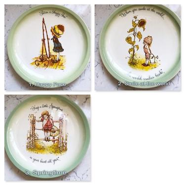 Vintage Holly Hobbie Plates &amp;quot;When You Smile At The World&amp;quot;, &amp;quot;Put On A Happy Face&amp;quot;, And OR &amp;quot; Keep A Little Springtime&amp;quot;,  Vintage Items by LeChalet