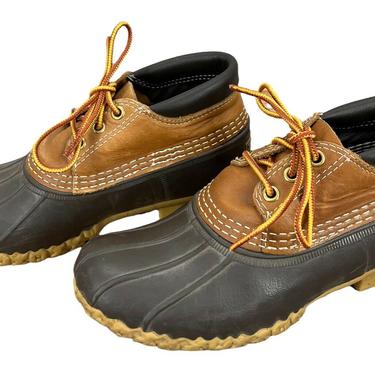 Women’s LL Bean Leather &amp; Rubber Rain Bean Boots Sz 6 EUC