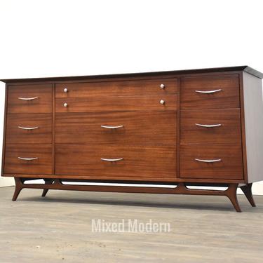 Mahogany MCM Long Dresser 