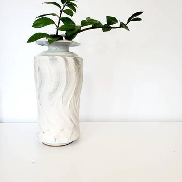 Vintage Studio Pottery Tall Textured Vase 