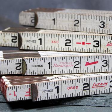 Antique White Folding Ruler - 72 Inch Folding Ruler Wood and Brass - Stanley, Lufkin, Unbranded - Your Choice  | FREE SHIPPING 