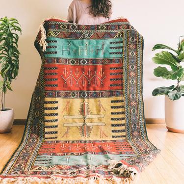 Rana - Qashqai Tribal Wool woven Persian Kilim - Handmade (Free shipping to USA) 