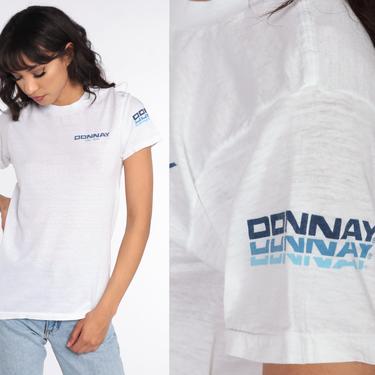 Donnay Shirt Pro Team Tennis Shirt 80s Graphic Tee White Sports T Shirt Vintage 1980s Retro Tee Small xs s 