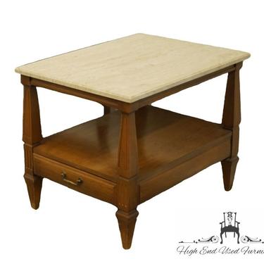 Hammary Furniture Italian Neoclassical Tuscan Style 26x20" Marble Topped Italian Accent End Table 