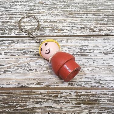 Vintage Fisher Price Little People Keychain, Blonde Teenage Girl Key Fob, Plastic Body & Head, Young Teen Key Ring Charm, 1970s Retro Toys 