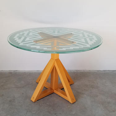 1990's Postmodern Style Geometric Dining Table 