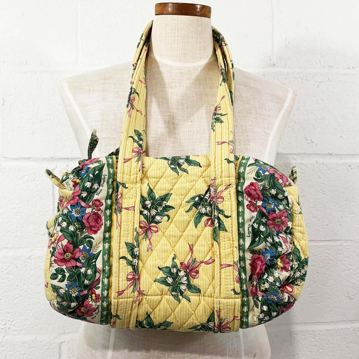 Vera Bradley Retro 70s Bohemian Quilted Yellow Provincial Crossbody Bag Vera Bradley Cassidy Diaper Bag - Trendy Baby Essentials  main image 4