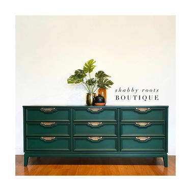 NEW! Emerald Green 9 drawer Mid Century Modern long | Shabby Roots Boutique  - San Francisco, CA | ATTIC