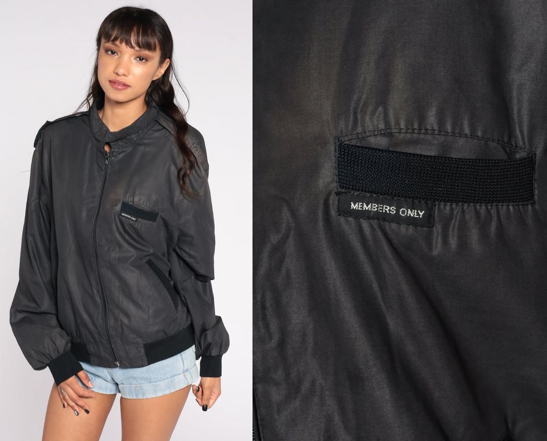 Black members shop only jacket 80s