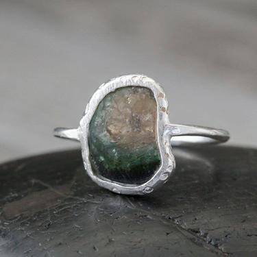 Sterling Silver Sliced Tourmaline Ring