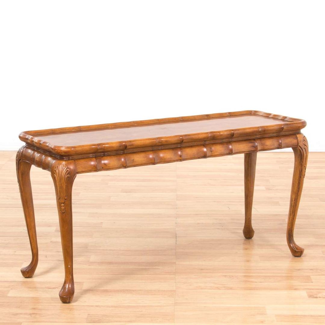 Burlwood Sofa Console Table W/ Scalloped Edge Loveseat (Los Angeles