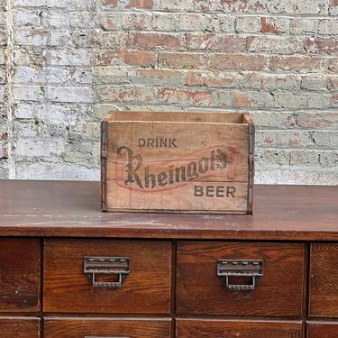 Vintage Rheingold Beer US Brewing Chicago Wood Crate 