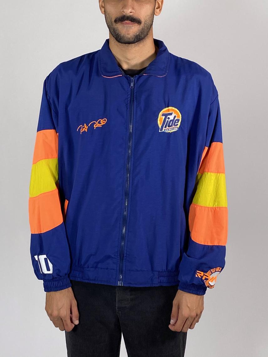 Leather varsity VINTAGE TIDE top NASCAR JACKET