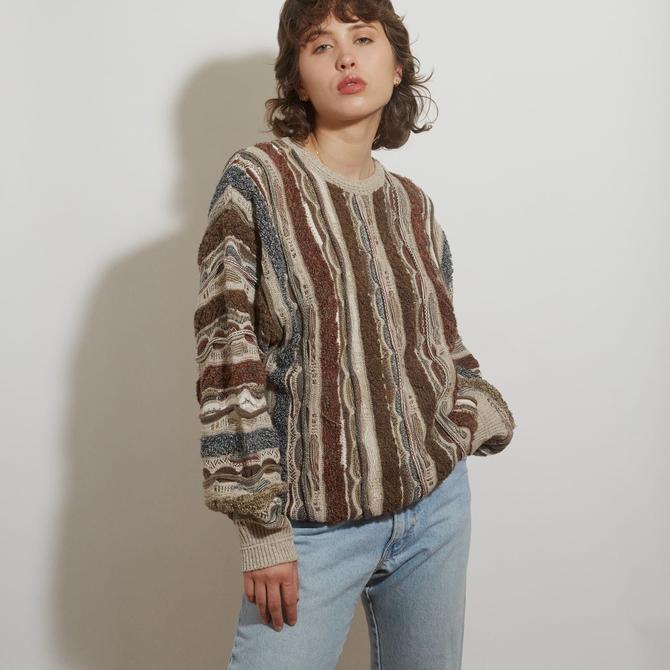 Vintage Brown Coogi-like Sweater | Friends | Brooklyn, NY