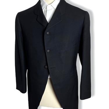 Vintage Dated 1903 Wool Morning Jacket w/ Tails ~ 36 to 38 ~ Edwardian ~ Unisex ~ Antique / 1900s ~ Sack / Frock Coat 