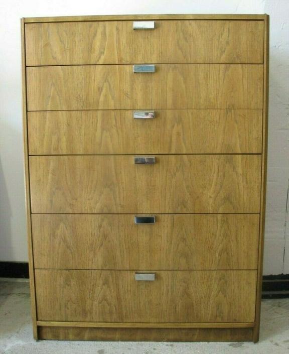 Founders Mid Century Oak Tall Dresser Baughman Jack Cartwright