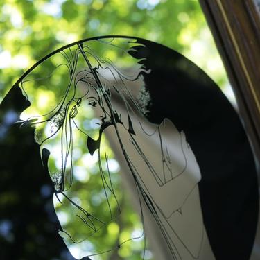 Vintage Woman Etched Mirror 