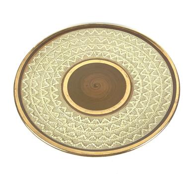 Mid Century Bitossi Seta Gold Italian Pottery Aldo Londi Sgraffito Plate AS IS