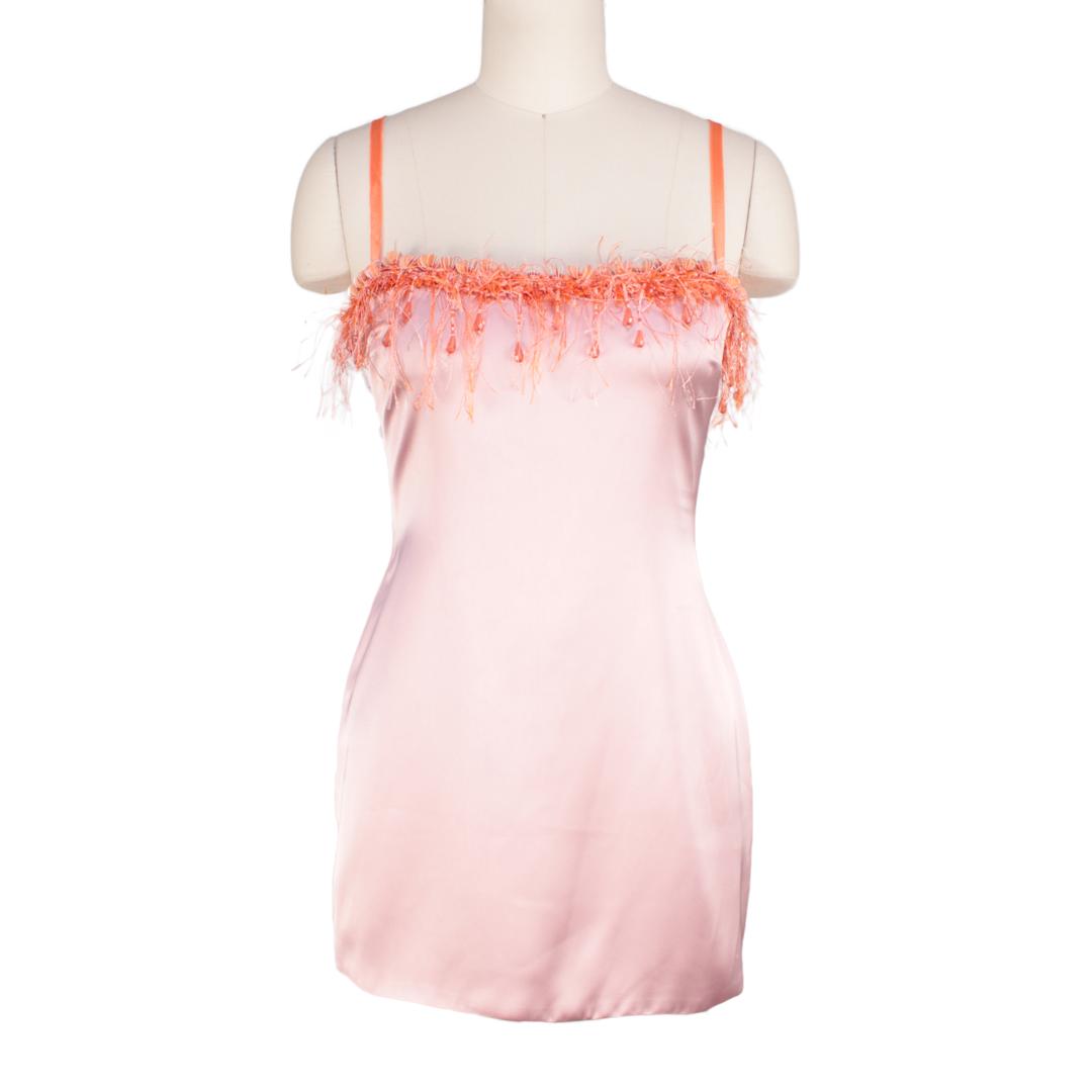 Danielle Guizio Satin Beaded Mini Dress Wasteland Los Angeles, CA