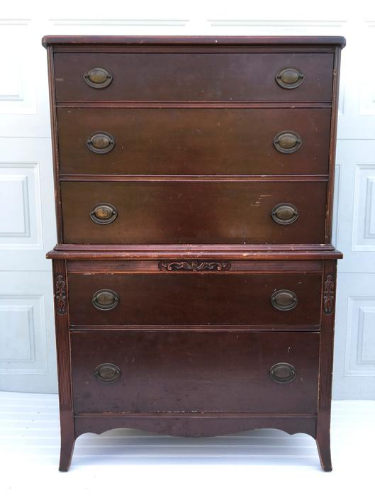 Customizable Vintage Federal Dresser Highboy Dresser Bedroom Set
