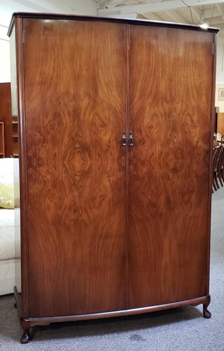 Item #S20 Burl Walnut Double Door Armoire c.1940s | McCarney's ...