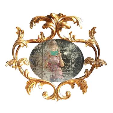 Large Carved Gilt Italian Baroque French Style Mirror by Harrison &amp; Gil (later Christopher Guy) 