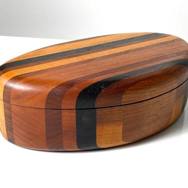 Vintage Steven Spiro Studio Craft Lamintaed Mixed Wood Box 1970's 