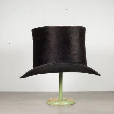 19th Century Beaver Skin Top Hat & Original Leather Hat Box, c.1880 – S16  Home