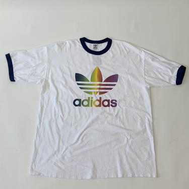 Rainbow Adidas Ringer Tee