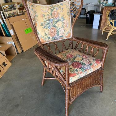 Restored &amp;quot;President's&amp;quot; Art Deco Stick Rattan Lounge Chair with Qaud Loop Arms 