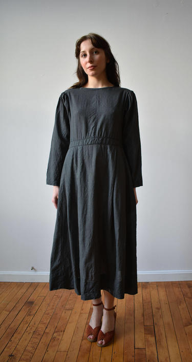 Vintage Farm Dress / Gray Wool Amish Dress / Modest Farm Dress / Gray ...