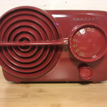 1951 Crosley Serenader, Firebird Red Bakelite Radio, Elec Restored 11-115U 