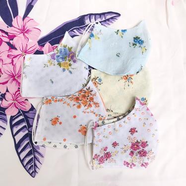 Retro Floral Hankies Reusable Masks | Vintage Inspired Hanky Face Mask | Assorted by blindcatvintage