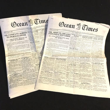 Pair of RMS Queen Mary Ocean Times Newspaper June 2 &amp; 4, 1951 