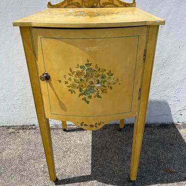 Antique Nightstand Country French Wood Bedside Table Bedroom Storage Living Room Toile Accent End Furniture Decor CUSTOM PAINT Avail 